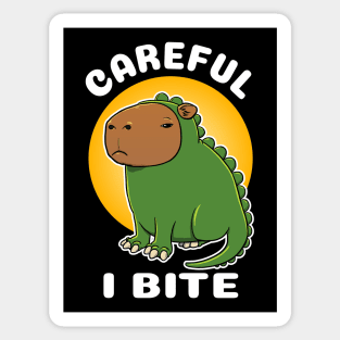 Careful I bite Capybara Dinosaur Costume Sticker